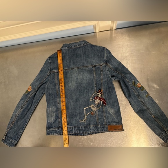 Zadig & Voltaire - RARE Kioky Tattoo embroidered denim jean jacket - Picture 12 of 16